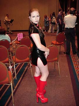 Sexy in Black with Red Boots